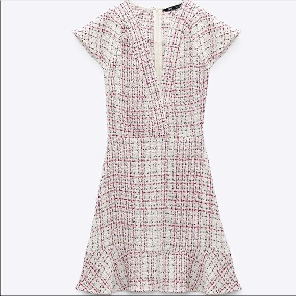 Zara textured weave dress with ruffle - Picture 5 of 7